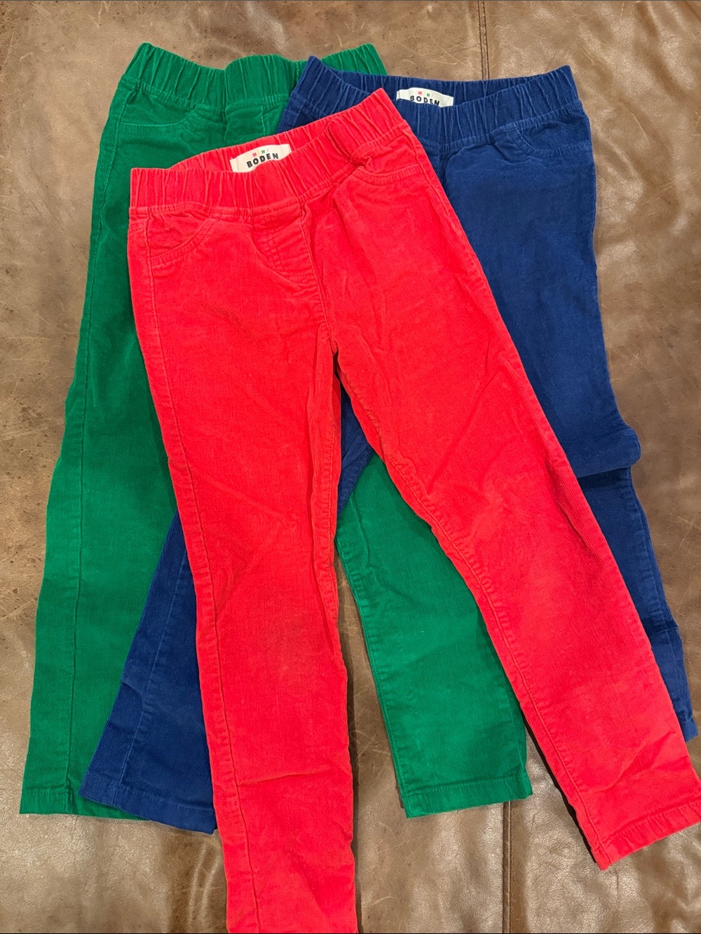 Mini Boden Kids' Corduroy Stretch Pants - Red, Green, Navy